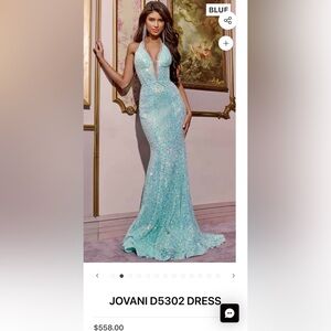 Sparkling Light Blue Sequin Mermaid Evening Dress